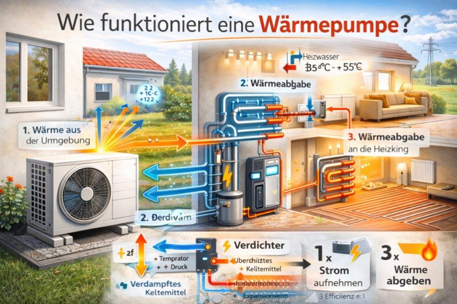 Zu sehen ist Bild 1 zum Beitrag mit dem Thema: Wie funktioniert eine Wärmepumpe