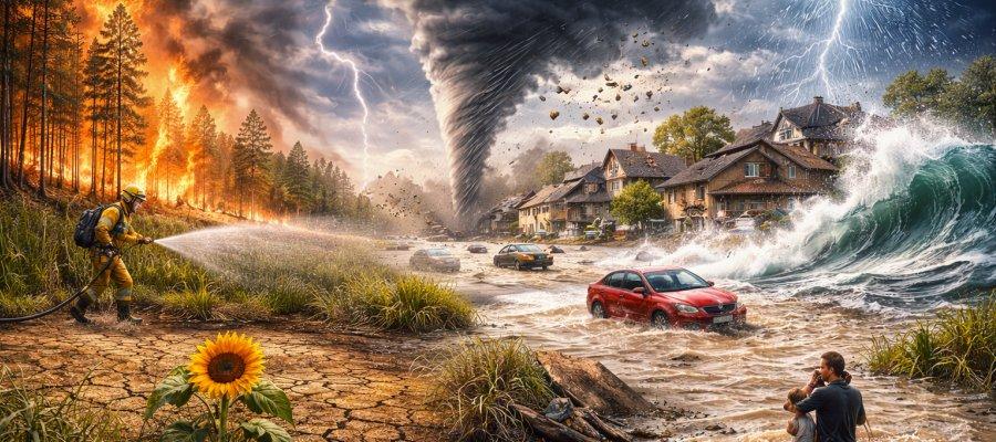 Zu sehen ist Bild 1 zum Beitrag mit dem Thema: Extremwetter durch den Klimawandel