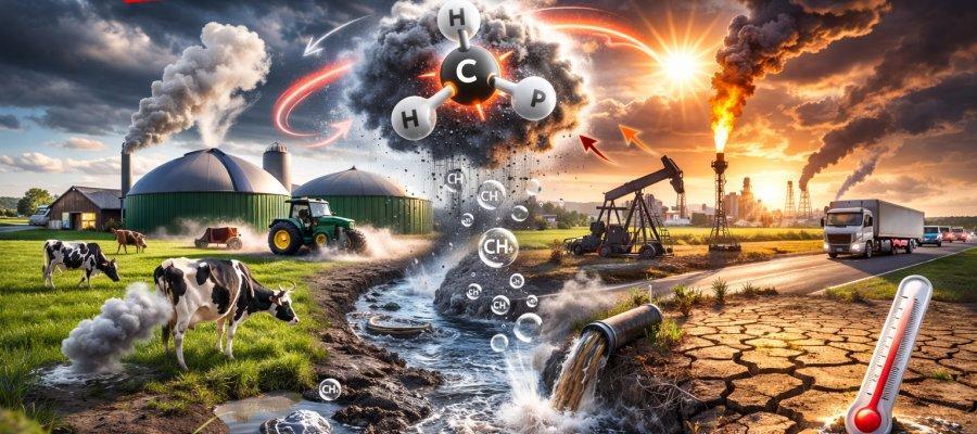 Zu sehen ist Bild 1 zum Beitrag mit dem Thema: Methan – der heimliche Klimakiller