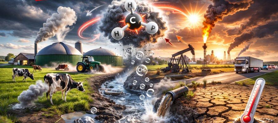 Zu sehen ist Bild 1 zum Beitrag mit dem Thema: Methan – der heimliche Klimakiller